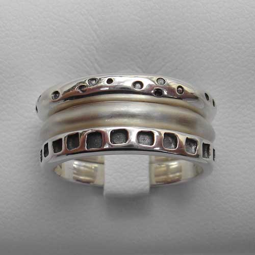 three silver ring set