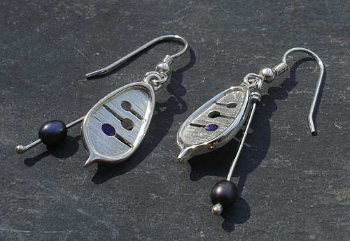 silver celtic drop earrings