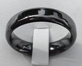 Classic domed profile plain wedding ring in black zirconium