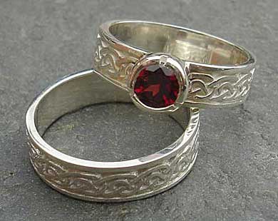 gemstone ring in white gold