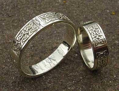 White Gold Celtic Wedding Rings
