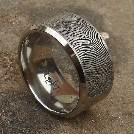 10mm personalised fingerprint ring