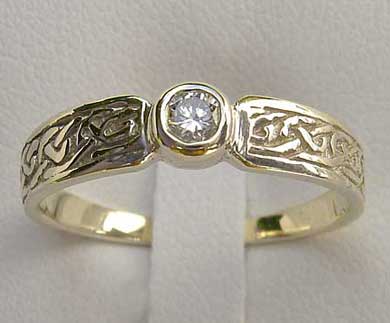 Gold Celtic engagement ring
