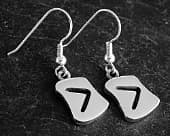 Ancient runic silver drop earrings
