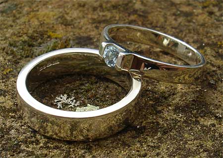 Aquamarine silver bridal set