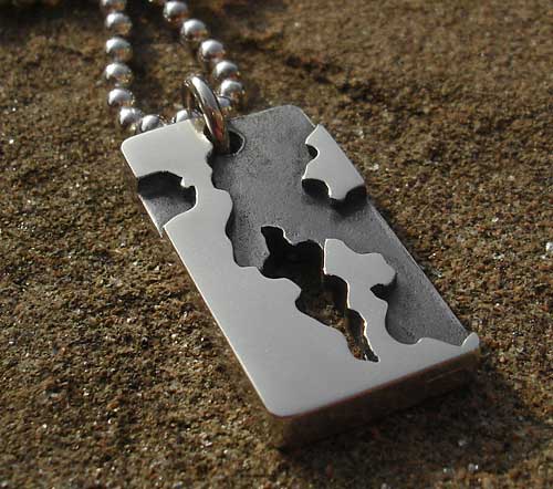 Army camouflage mens necklace