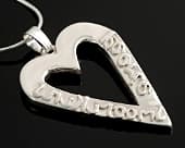 Artisan unique silver heart necklace