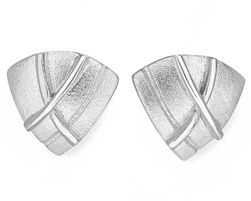 Attractive sterling silver stud earrings