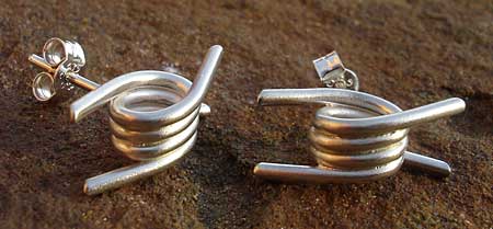 Barbed wire silver stud earrings