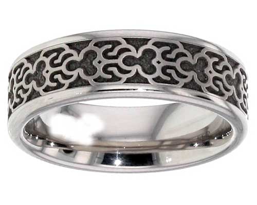 Baroque titanium ring