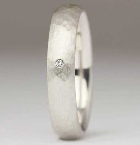 Silver diamond wedding ring