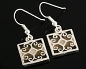 Beautiful square celtic drop earrings