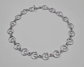 Beautifully handcrafted sterling silver textured circle necklace