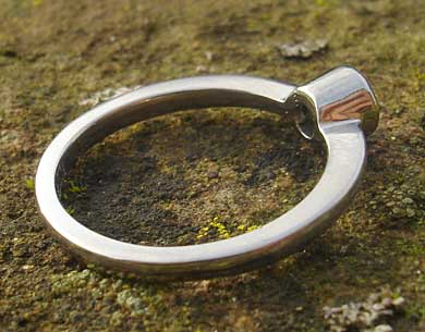 Bezel diamond titanium engagement ring
