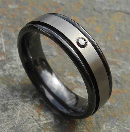 Black diamond wedding ring for men