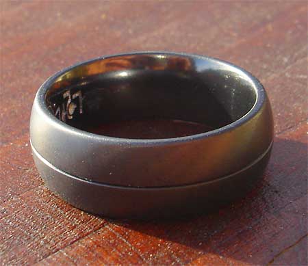 Domed mens wedding ring