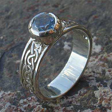 Celtic topaz engagement ring