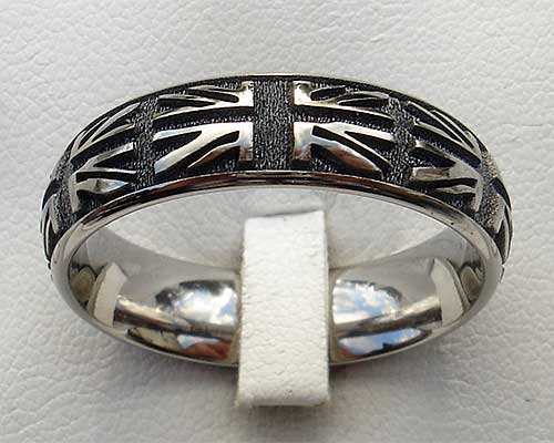 Union Jack titanium ring