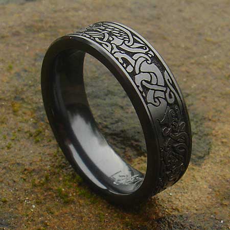 Celtic animals mens ring