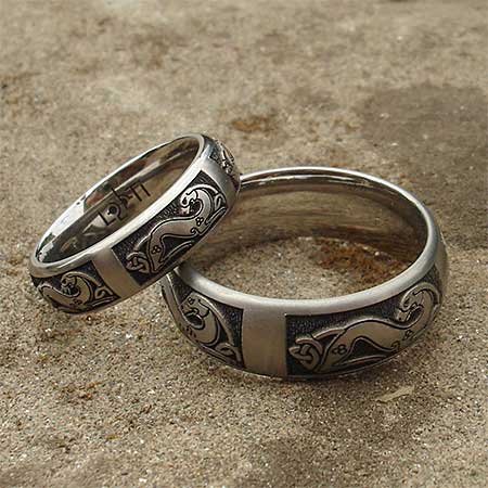 Celtic dog Celtic titanium rings