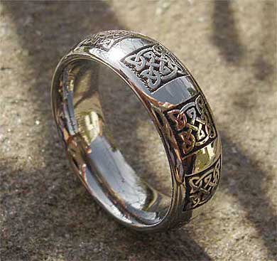 Celtic domed profile titanium ring