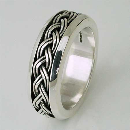 Celtic interlaced silver ring