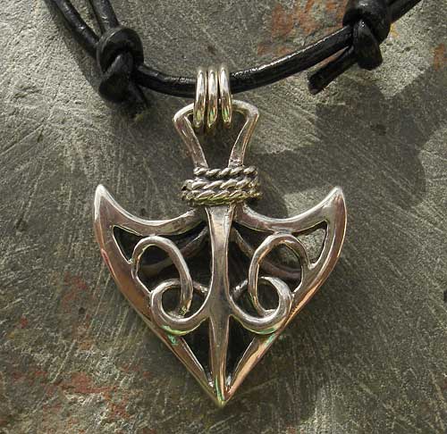 Celtic silver arrowhead necklace