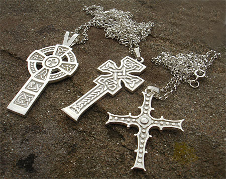 Silver Celtic crosses