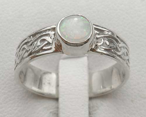 Celtic silver engagement ring