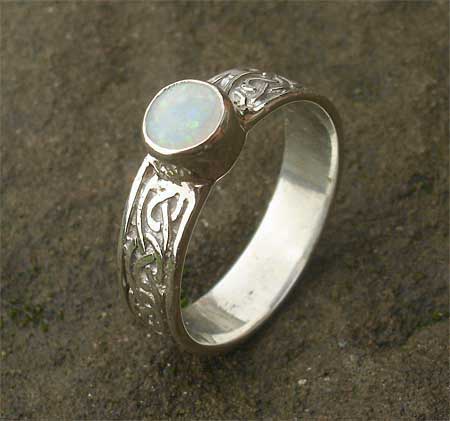 Celtic sterling silver engagement ring