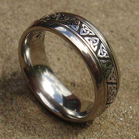 Celtic trinity knot titanium ring