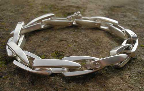 Chunky designer silver bracelet