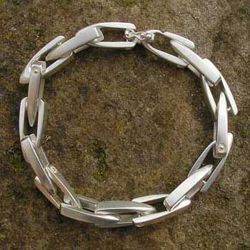 Chunky designer silver chain bracelet