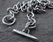 Chunky silver mens chain necklace