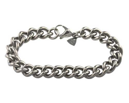 Chunky mens titanium chain bracelet