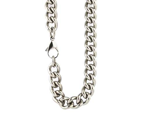 Chunky mens titanium chain necklace