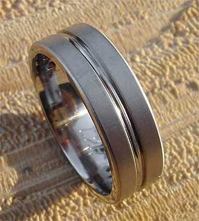 Chunky mens titanium wedding ring