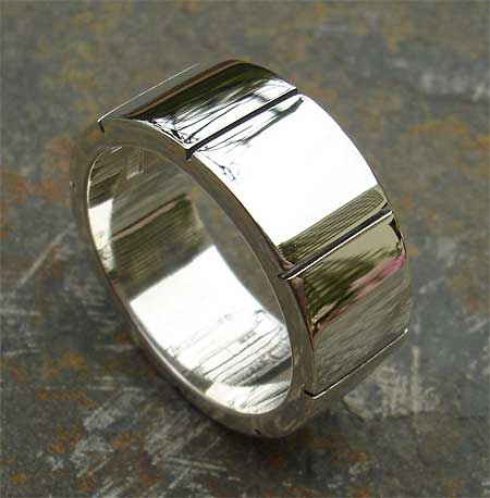 Chunky sterling silver wedding ring