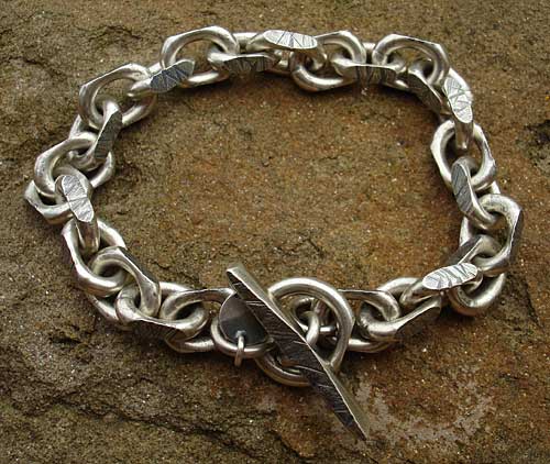 Chunky silver mens chain bracelet