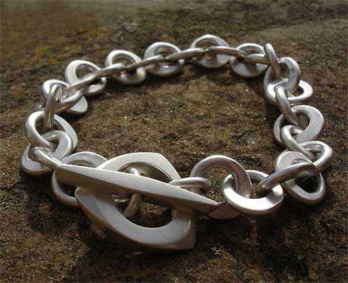 Chunky sterling silver chain bracelet