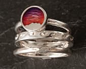 Coastal sunset silver stacking rings