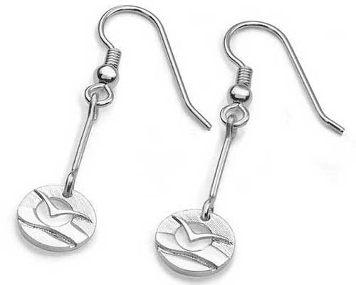 Sterling silver drop earrings with seabirds