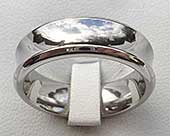 Concave profile titanium wedding ring