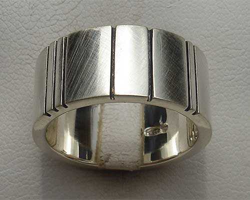 Contemporary mens sterling silver ring