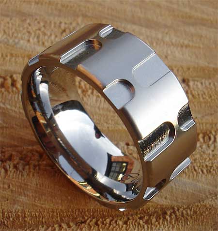 Contemporary mens titanium ring