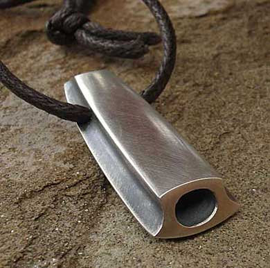 Contemporary silver pendant for men