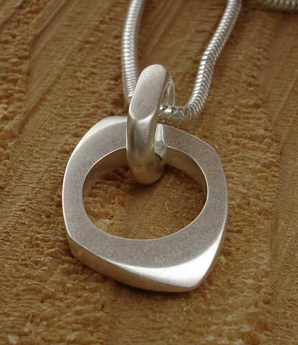 Contemporary silver pendant for women
