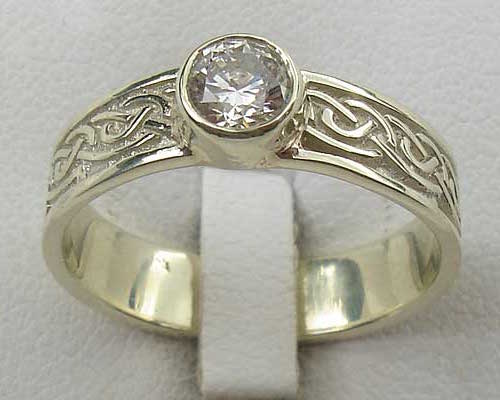 Cubic zirconia Celtic engagement ring