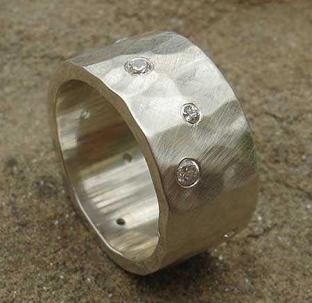 CZ mens silver ring