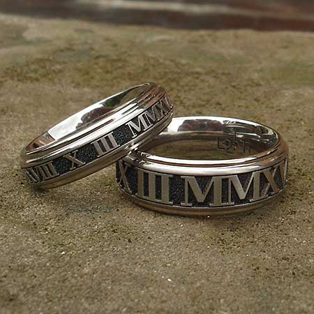 Custom Roman numerals ring